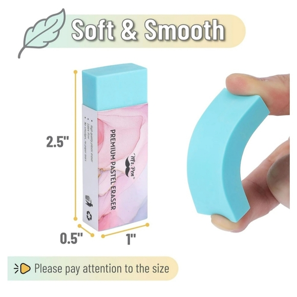 Sealed 10 Pack Mr. Pen Premium Pastel Erasers/ Pencil Erasers In Bright Colors. - Picture 8 of 11